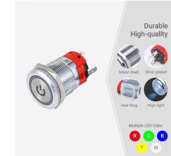 19mm 3a Tlačítkový spínač